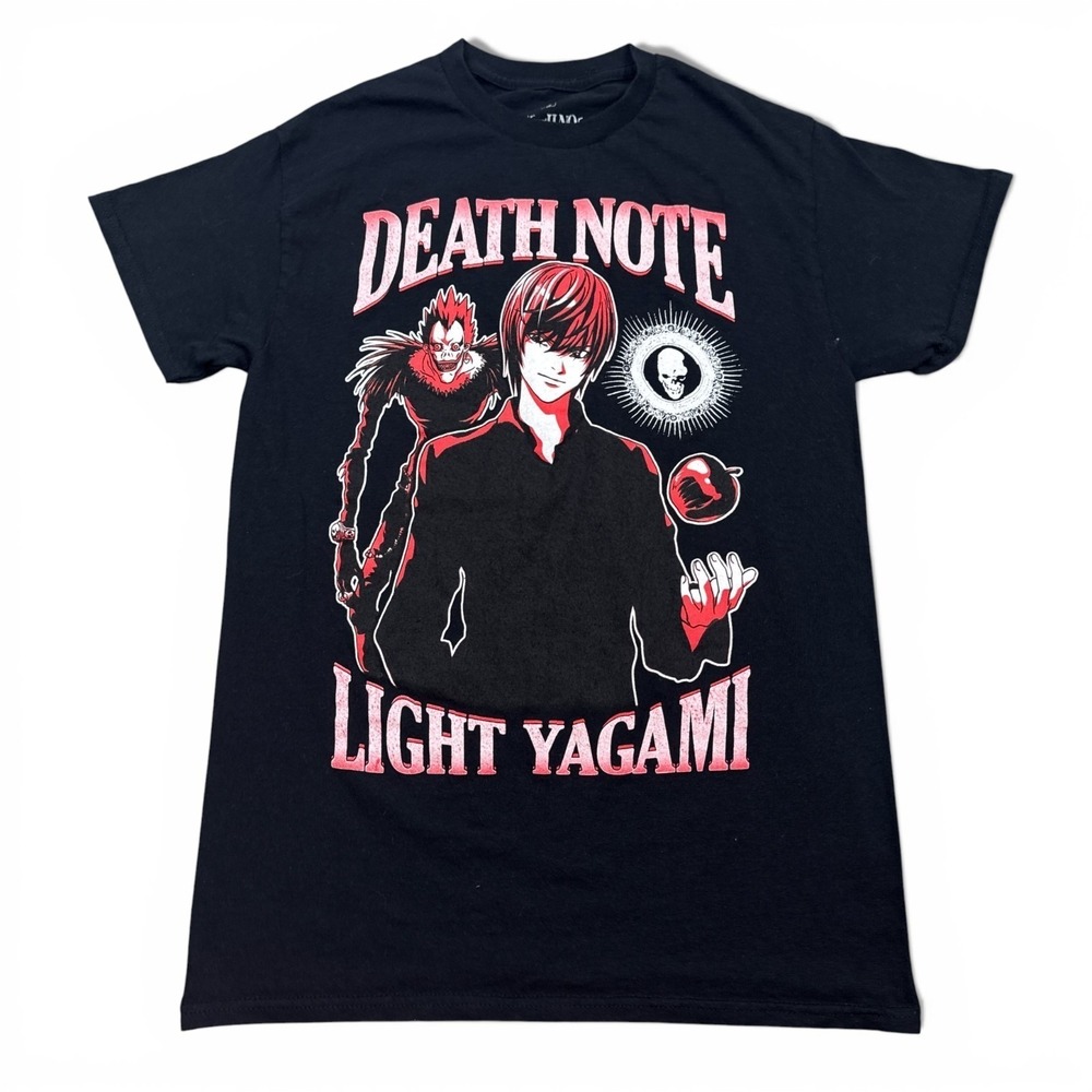 Death Note Light Yagami T Shirt Adult Size Small Black Red Vintage Retro Style‎